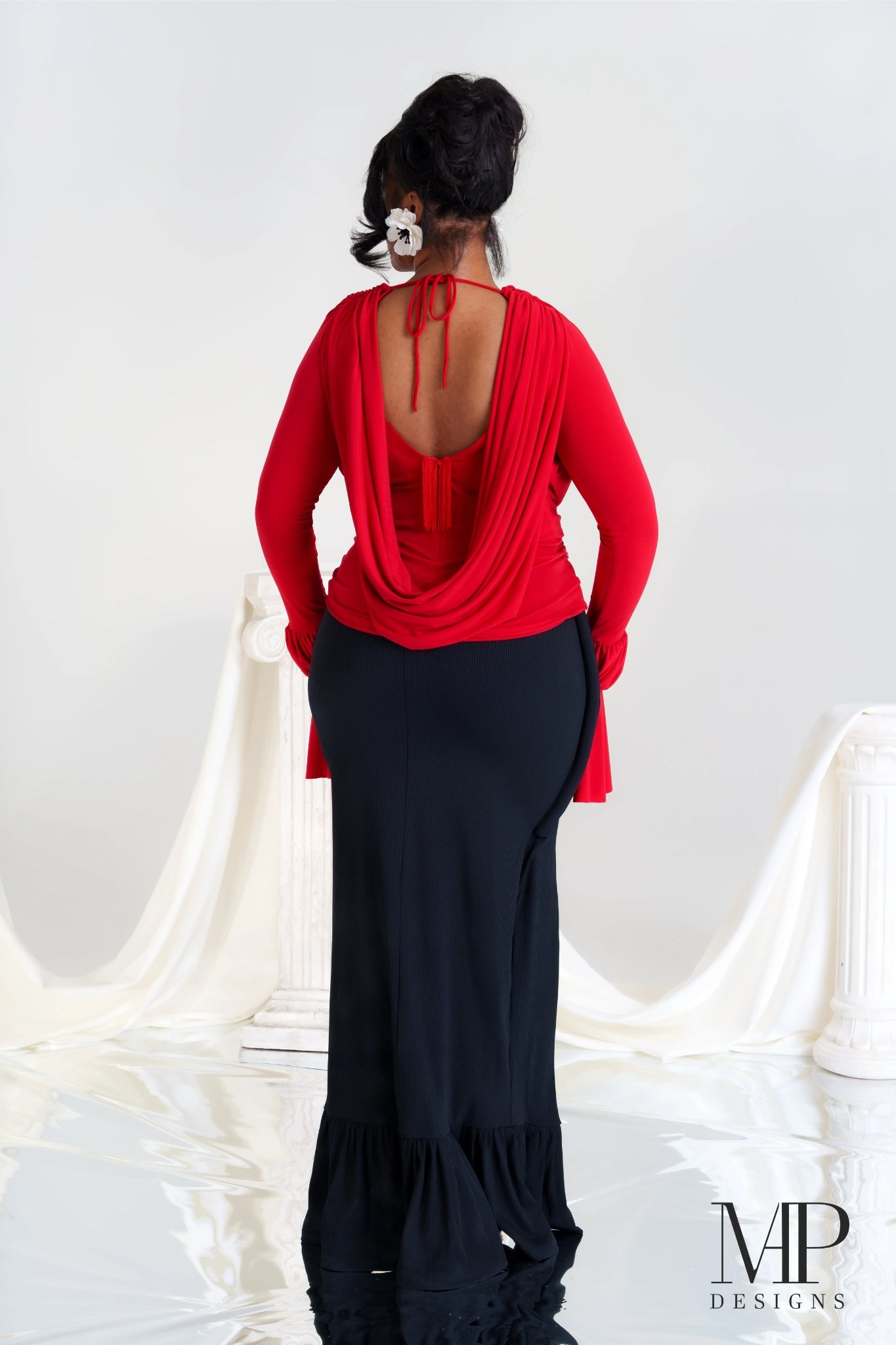 The Multi-Way Drape Blouse- Ruby Woo