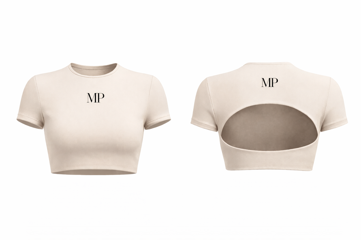 MAP Cropped Logo Top- Beige