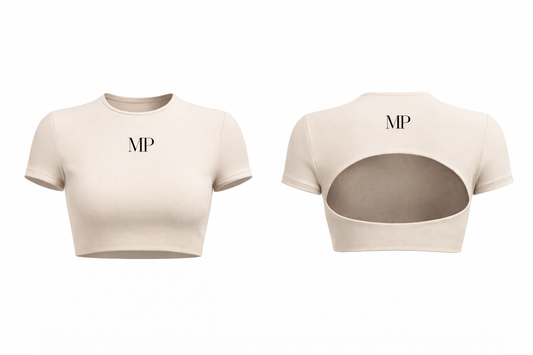 MAP Cropped Logo Top- Beige