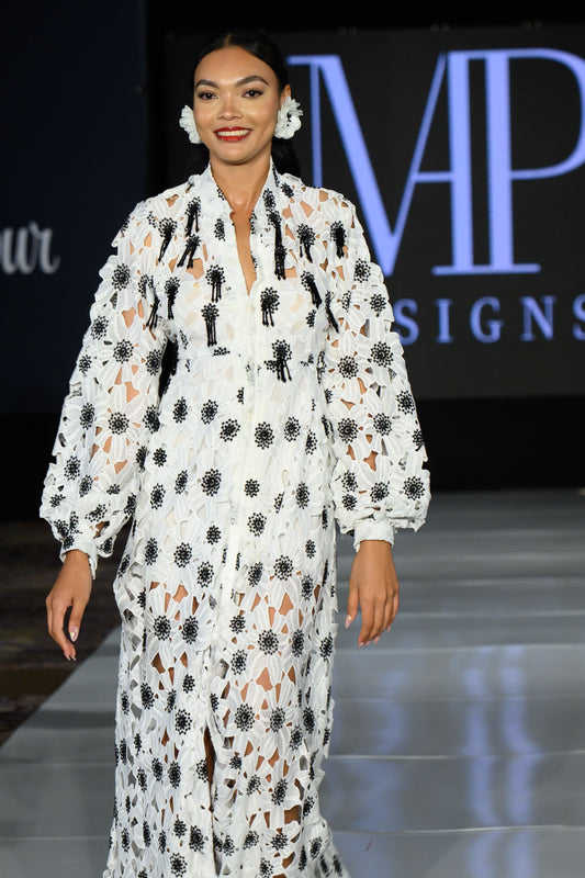 Floral Lace Hand-beaded Gown