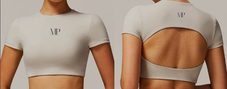 MAP Cropped Logo Top- Beige